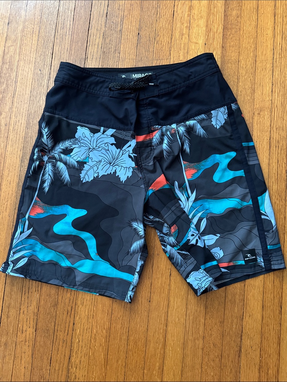 Rip Curl Black Teal & Red Floral Boardshorts